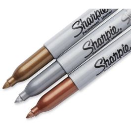 Sharpie Marcador Permanente Fine Metálico - Blíster 3 Unidades, Colores Surtidos