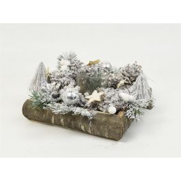 DKD Home Decor Portavelas Navidad Alpina Natural Verde Blanco Abedul Cristal 20 x 20 x 12.5 cm Precio: 8.68999978. SKU: B12XWHRV9P