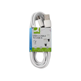 Q-connect Cable USB-C a USB-A PVC 1m Blanco