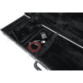 GATOR Estuche Rígido de Madera GW Deluxe para Guitarra Eléctrica Negra - Interior de Vellón