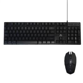 Elbe PTR-103-G Pack Teclado y Ratón Gaming con Luces LED, Teclado Mecánico 104 Teclas, Ratón 3 DPI