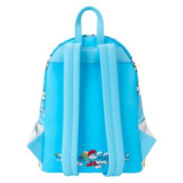 Loungefly Mochila Pitufina Los Pitufos de Piel Vegana con Apliques y Detalles Grabados 26cm