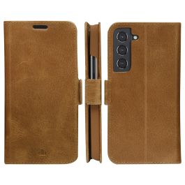 Dbramante 1928 Copenhagen Slim - Funda flip de cuero genuino color bronceado, con soporte, para Samsung Galaxy S22 (6.1")
