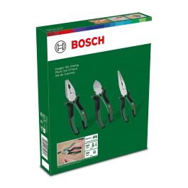 Bosch BOS4059952655857 Juego de 3 Alicates Universales, Punta Larga y Corte Diagonal Duraderos Ergonómicos