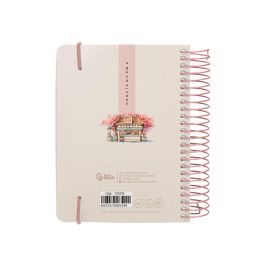 Agenda Espiral Liderpapel Santorini A6 2025 Dia Pagina Cherry Blossoms Papel 60 gr