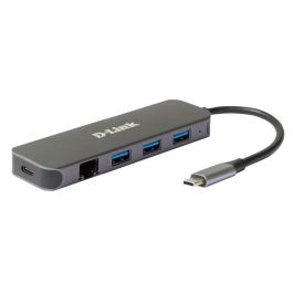 D-Link DUB-2334 Hub USB-C 5 en 1 Gigabit Ethernet con Suministro de Energía 60W y 3 Puertos USB 3.2 Gen 1