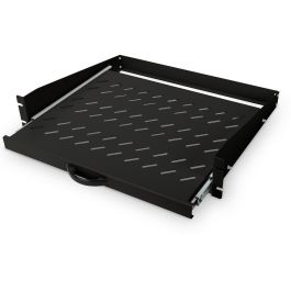 Digitus Estante Extraíble para Montaje Fijo 483mm (19") Rack Metal Acero Negro Capacidad 2U Montaje en Carril Perfil 30 kg