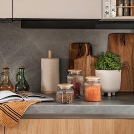 Andrea House ms72077 Portarrollos de Papel de Cocina de Bambú Ø 12 x 33 cm Color Madera