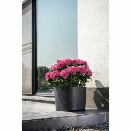 Garden Id 08310369 Maceta Respect con reserva de agua, 100% reciclable, Negro-Anth, 40x40 cm, superficie estructurada.