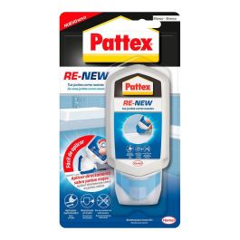 Pattex Silicona Re - new Blanco Mate 80 ml Silicona a Base de Agua para Sanitarios Resistente al Moho