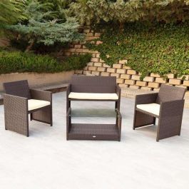 Conjunto de sofá (108x59x76 cm) + 2 sillones (59x76 cm) + mesa (85x45x41 cm) aktive Conjunto de sofá (108x59x76 cm) + 2 sillones (59x76 cm) + mesa (85x45x41 cm) aktive