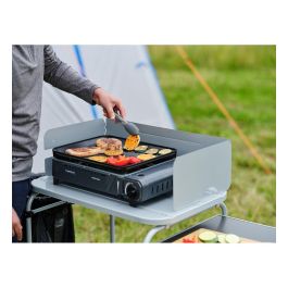 Campingaz Bistro Grill, Parrilla de Gas Portátil para Exterior 2000 W, Encendido Piezoeléctrico, Superficie Antiadherente 33.5x28 cm, Incluye Funda de Transporte