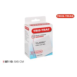 Set de 10 Compresas de Gasa Absorbente 5x5 cm Tris-Tras (18 Cajas) Precio: 25.5899996. SKU: B15GY9DGBA