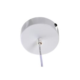 DKD Home Decor Lámpara Techo Oriental Blanco Metal y Lino 68 x 68 x 21 cm