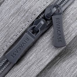 Rivacase 7567 Prater - Mochila para Portátil de hasta 17.3" Gris/Azul Marino, Resistente al Agua con Puerto USB