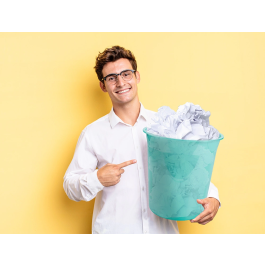 Liderpapel Papelera de plástico 13 litros menta translucido 275x285 mm