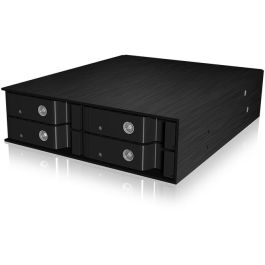 ICY BOX IB-2240SSK Backplane para 4x Discos Duros de 2.5" SATA/SAS Hot-Swap en Bahía de 5.25" de Aluminio con Bloqueo