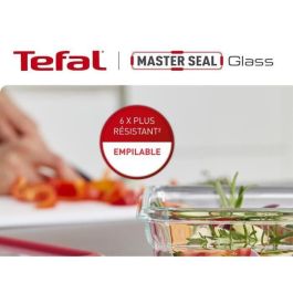 TEFAL Masterseal Fresh Juego de 3 recipientes de almacenamiento, vidrio, 0,45 l/0,8 l/2 l, almacenamiento, apilables, compatibles con horno N1050910