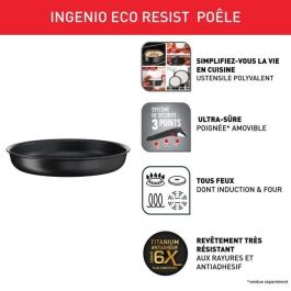 Sartén TEFAL INGENIO Eco Resist 28 cm, Inducción, Antiadherente, Apilable, Apta para lavavajillas, Fabricada en Francia L3970602