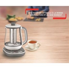 TEFAL BJ551B10 Tastea Tetera de cristal 1,5 L, 8 posiciones, Cesto de té de acero inoxidable extraíble, Mantiene caliente, Base de 360 °