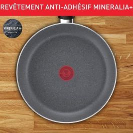 TEFAL Sartén Hard Stone 24 cm, No Inducción, Mineralia + revestimiento antiadherente, Sin PFOA, Made in France D4560432