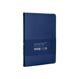 Antartik Cuaderno Notes A5 Tapa Dura Hojas Lisas 100 hojas 80 gr Azul Marino FSC con Gomilla y Marcapáginas