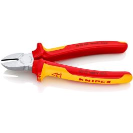 Knipex KP-7006180 Alicates de Corte Diagonal, Acero Cromo Vanadio, 180mm, Mangos Plástico Naranja/Rojo