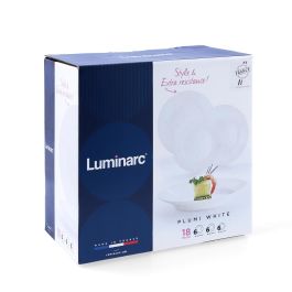 Luminarc Plumi Vajilla de Vidrio Multicolor Decorado 18 Piezas para 6 Personas