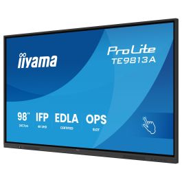 Iiyama TE9813A-B1AG ProLite 97.5" Panel Plano Interactivo IPS 4K Ultra HD 3840x2160 con 40 Puntos Táctiles por Infrarrojos (IR), Android 14, Wi-Fi 6, Altavoces 60W, Montaje VESA