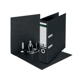 Leitz Archivador de Palanca Recycled DIN A4, Lomo 80 mm, Capacidad 180 Hojas, Cartón Reciclado, Negro