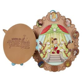 Loungefly Mochila Pinocho Disney Cameo 28cm - Piel Sintética, Tirantes Ajustables, Bolsillo Delantero con Cremallera