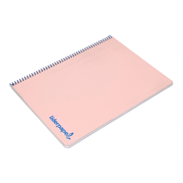 Liderpapel Cuaderno espiral A4 Wonder tapa plástico 80 hojas 90gr cuadro 4mm con margen color rosa