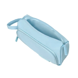 Liderpapel Estuche Portatodo Minibag, Azul Pastel, 2 Cremalleras, Bolsillo Interior, 210x100x70 mm