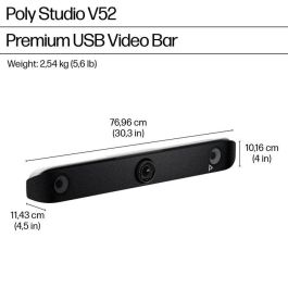 HP Poly Studio V52 Videobar USB Premium para Conferencias con Inteligencia Artificial Avanzada