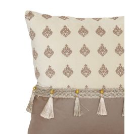 DKD Home Decor Cojin Arabe 45 x 45 x 10 cm Azul Beige Poliester (6 Unidades)