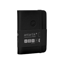 Antartik Cuaderno A7 Tapa Dura Negro Hojas Lisas 80 Hojas 80gr FSC con Gomilla Bolsillo Marcapáginas