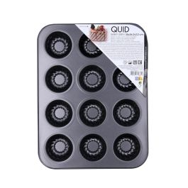 Molde 12 Cakes Acero Carbono Sweet Grey Quid 35x26,2x2,2 cm (12 Unidades)