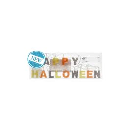 Guirnalda luminosa "Happy Halloween" de 175 cm con luz de colores, ideal para decoración temática de fiestas