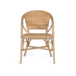 Giner y Colomer - Lote de 2 Sillones con Brazos en Bambú Natural y Rattan, 84x55x63 cm