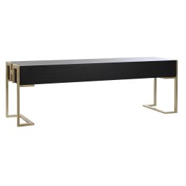 DKD Home Decor Mesa Centro Glam Negro de Madera y Metal 150x36x48 cm con 3 Cajones Desmontable DKD Home Decor Mesa Centro Glam Negro de Madera y Metal 150x36x48 cm con 3 Cajones Desmontable