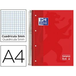 Cuaderno Oxford EUROPEANBOOK 1 Rojo A4+ 80 Hojas 5 Piezas (25 Unidades)