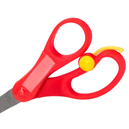 Liderpapel Tijera 15 cm con Resorte para Facilitar el Corte, Punta Redonda, Acero Inoxidable, Apta para Todos los Usos