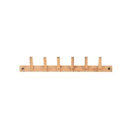 Domo Pack Living Colgador de Bambú 2 en 1 Vertical u Horizontal, Perchero de 6 Perchas, Madera, Medidas 26x7x76cm