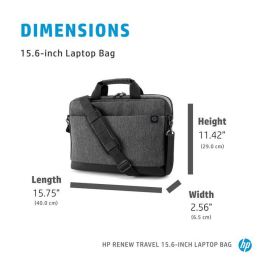 HP Bolso para Portátil de Viaje Renew 15.6'' - Fabricado con Materiales Sostenibles Reciclados, Compartimentos Organizadores