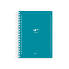 Antartik ESSENTIALS Agenda Espiral A5+ 2026 Día Página Turquesa Papel 80g FSC