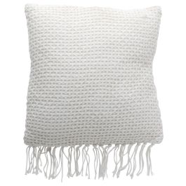 Home Deco Factory Cojín Blanco 40x40 cm Algodón y Poliéster Colección Ethnical Life Flecos Desenfudable Precio: 9.5000004. SKU: B17GY3X4HR