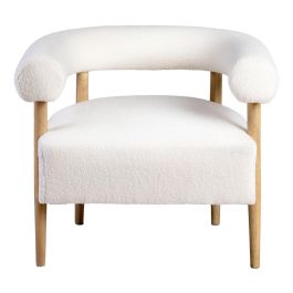 Sillón Beige Tejido-Madera Salón 80 X 67 X 69 cm