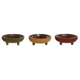 Centro Mesa Colonial DKD Home Decor Verde Amarillo 25 x 9 x 25 cm (3 Unidades) Precio: 60.5. SKU: B1HJ8RZEVG