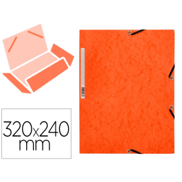 Q-connect Carpeta KF02170 Gomas Cartón Simil-Prespan Solapas 320x243 mm Naranja