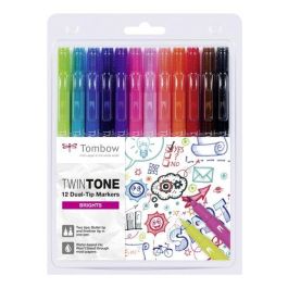 Rotulador Tombow Twintone Doble Punta Colores Brillantes Estuche De 12 Precio: 18.49999976. SKU: B1BVLR23EG
